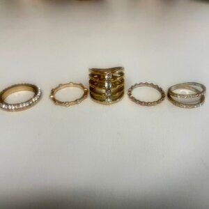 Costume Jewelry 5 Ring Bundle!  Size 7